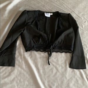Black Tied crop top blouse